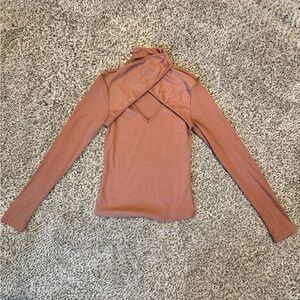 SHEIN Keyhole Long Sleeve Blouse